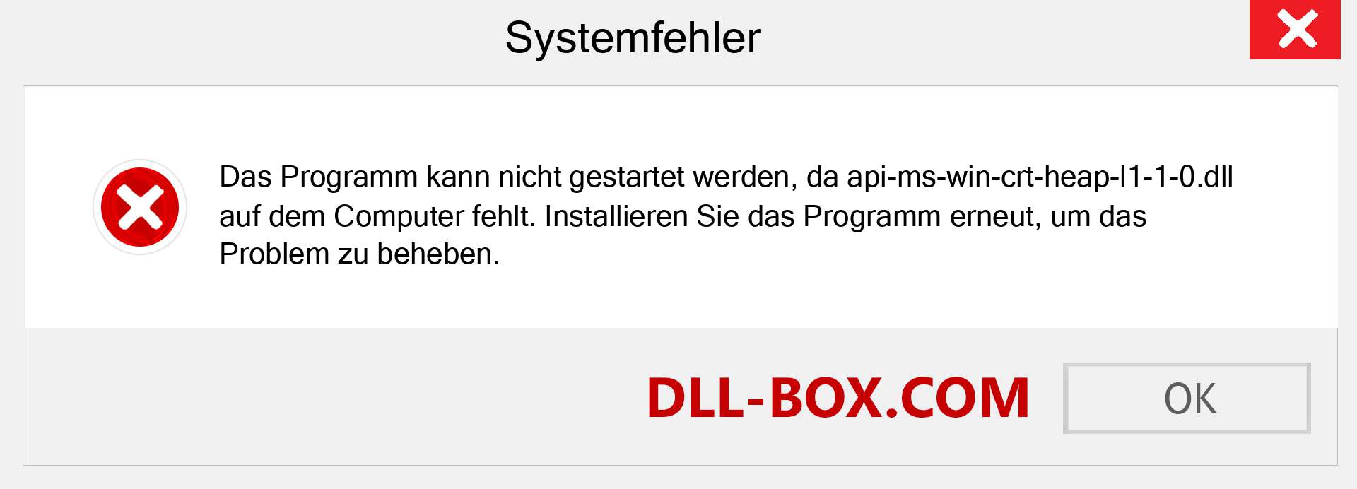 api-ms-win-crt-heap-l1-1-0.dll-Datei fehlt?. Download für Windows 7, 8, 10 - Fix api-ms-win-crt-heap-l1-1-0 dll Missing Error unter Windows, Fotos, Bildern