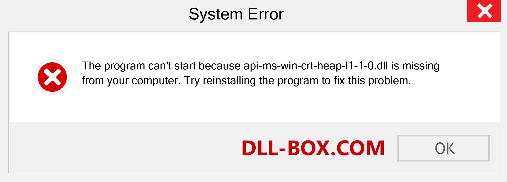  api-ms-win-crt-heap-l1-1-0.dll file is missing?. Download for Windows 7, 8, 10 - Fix  api-ms-win-crt-heap-l1-1-0 dll Missing Error on Windows, photos, images