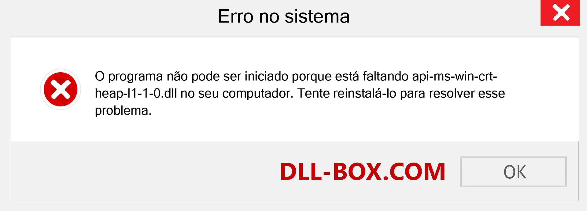 Arquivo api-ms-win-crt-heap-l1-1-0.dll ausente ?. Download para Windows 7, 8, 10 - Correção de erro ausente api-ms-win-crt-heap-l1-1-0 dll no Windows, fotos, imagens